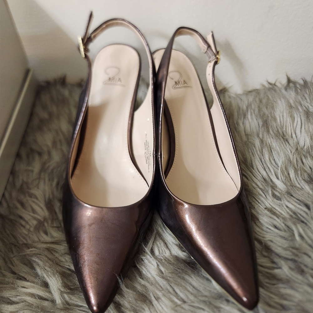 Metallic Brown Slingbacks - Picture 3 of 4